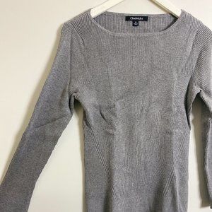 NEW Gray Knit Long Sleeve Sweater